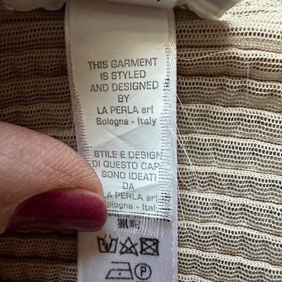 La Perla Silk Mesh Lingerie Slip Size S Sheer Beige Sexy Intimate Boudoir - Picture 5 of 9